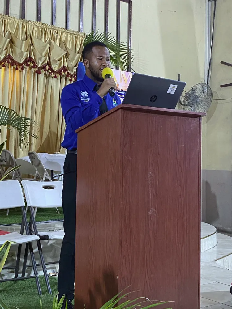 A young man preaching at the pulpit
